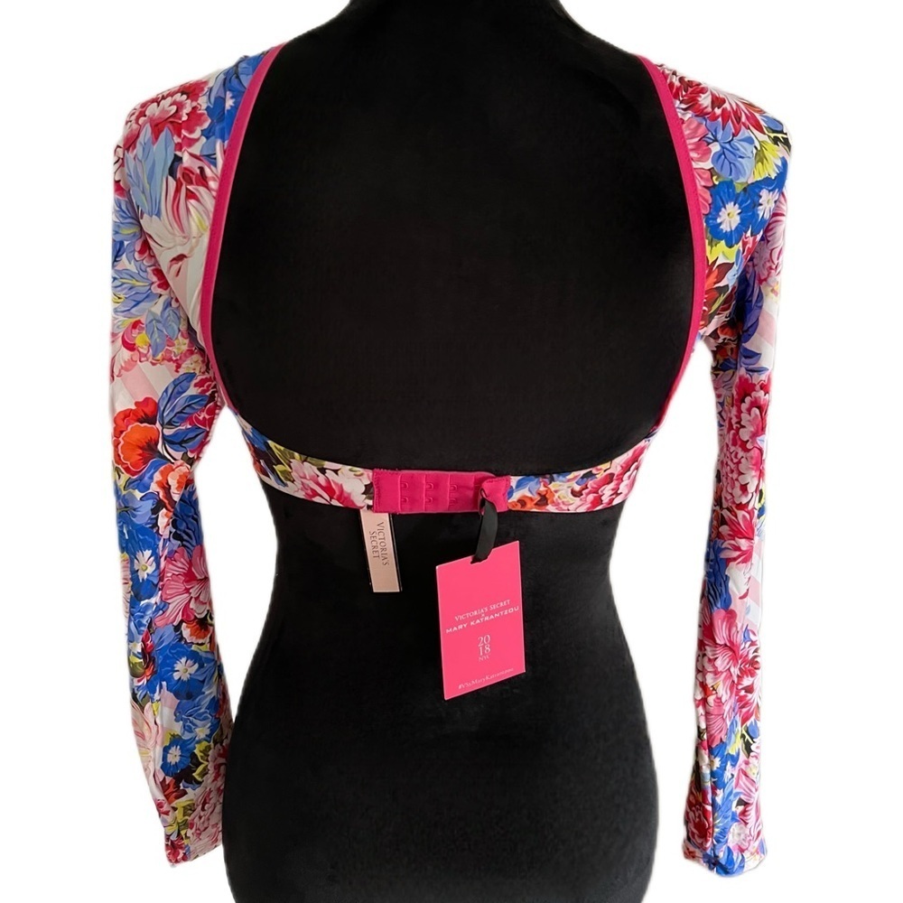 Victoria’s Secret Mary Katrantzou 2018 Floral Mesh Underwire Crop Top (S) NWT - Picture 6 of 7